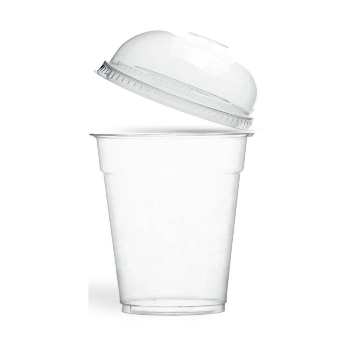 Domed PET Cup Lid with Hole